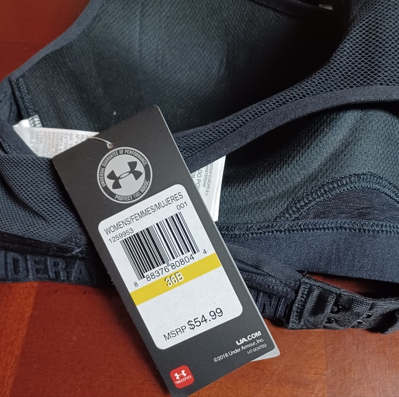 New UA 36B High-Impact Support Under Armour Athletic Black Women's Sports Bra - Picture 10 of 11